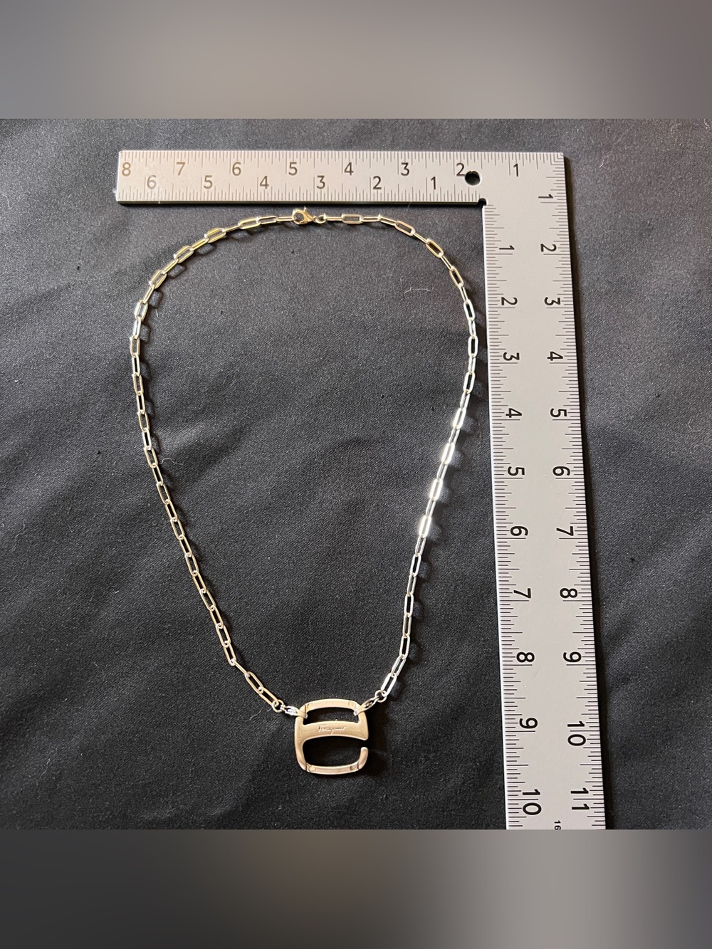 Unisex Ferragamo Adjustable Gancini Chain Necklace - Picture 5 of 7